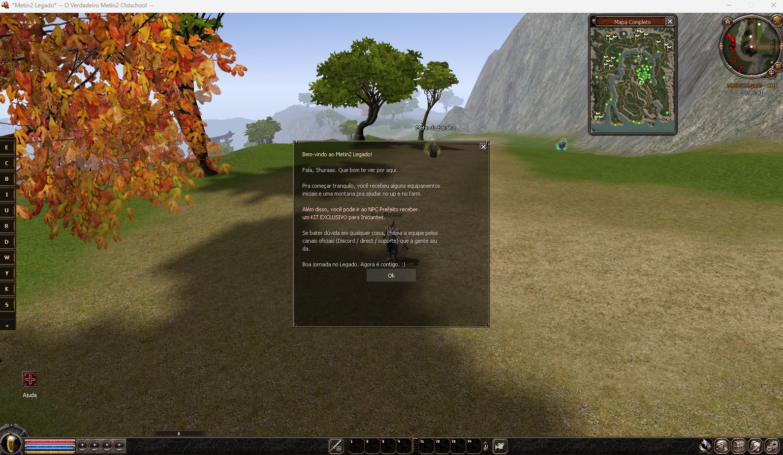 Primeiro acesso ao Legado2 com a interface do jogo